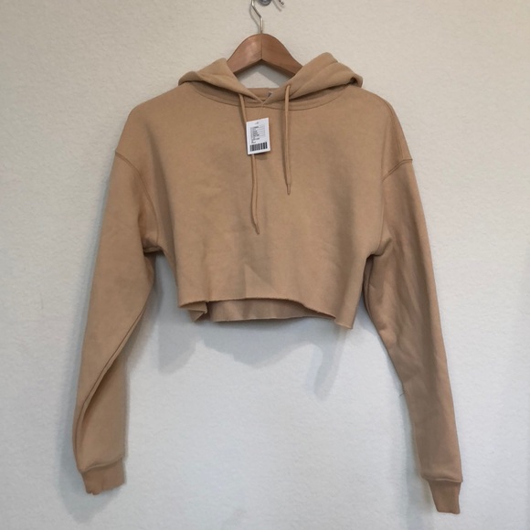 Cropped nude hoodie Clearance